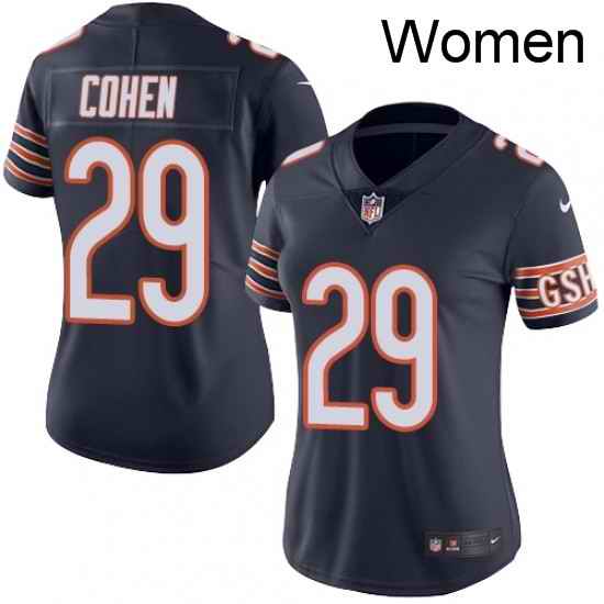 Womens Nike Chicago Bears 29 Tarik Cohen Navy Blue Team Color Vapor Untouchable Limited Player NFL Jersey